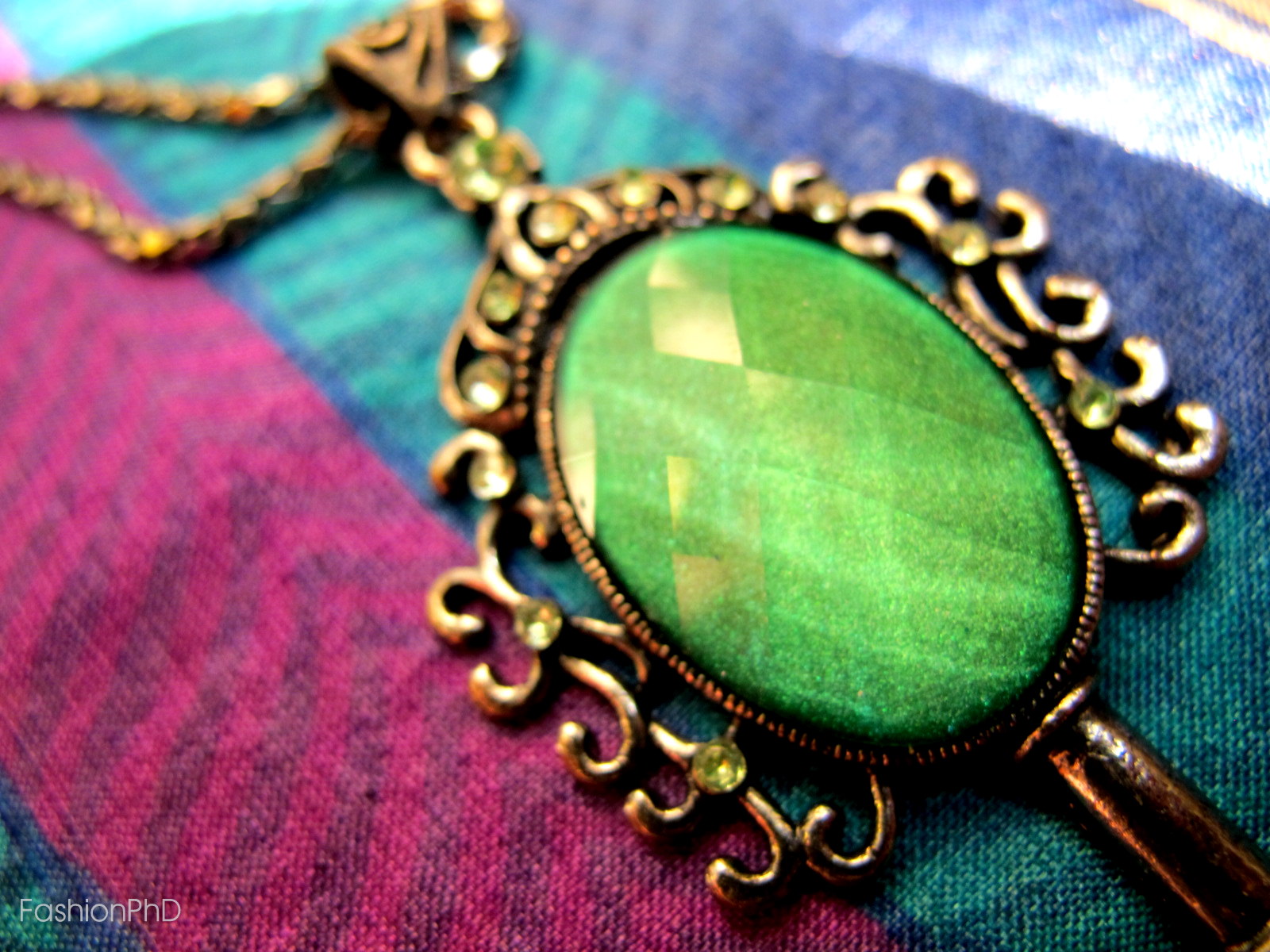 The Classy and Fabulous Shop Emerald Green Key Necklace