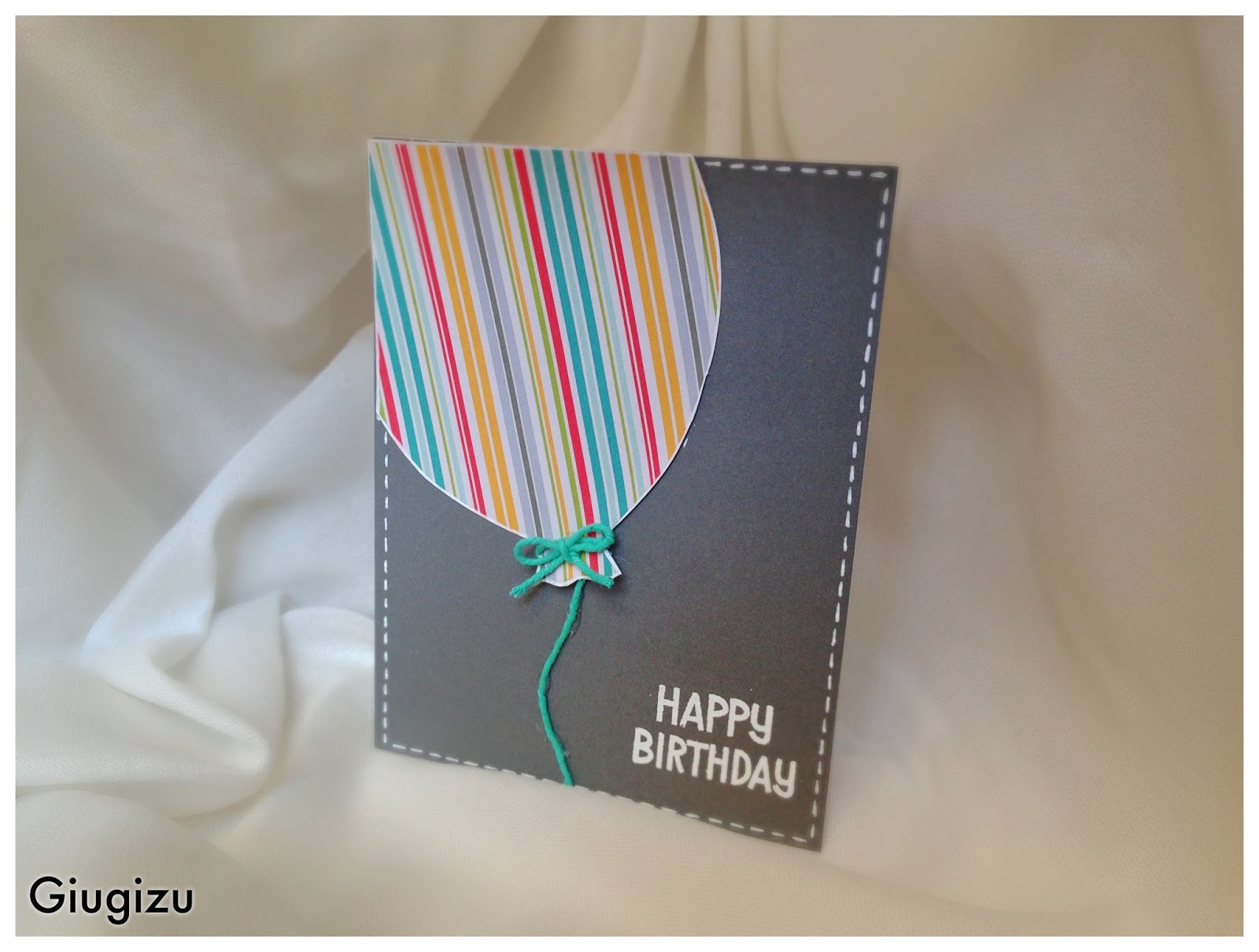 Handmade Flying Balloon Birthday Card Biglietto Di Auguri Fai Da Te Con Palloncino