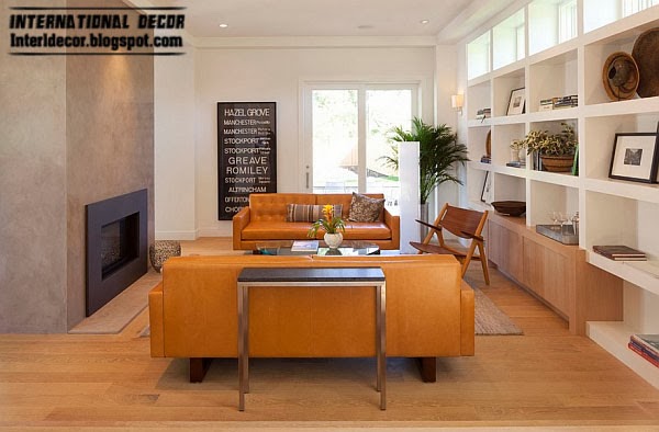 Vintage leather sofa mustard, Fashion color trends 2014 interior design decor
