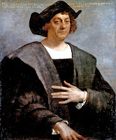 Wajah Kolumbus dalam lukisan abad ke-16. Tidak ada gambar asli mengenai Kolumbus.