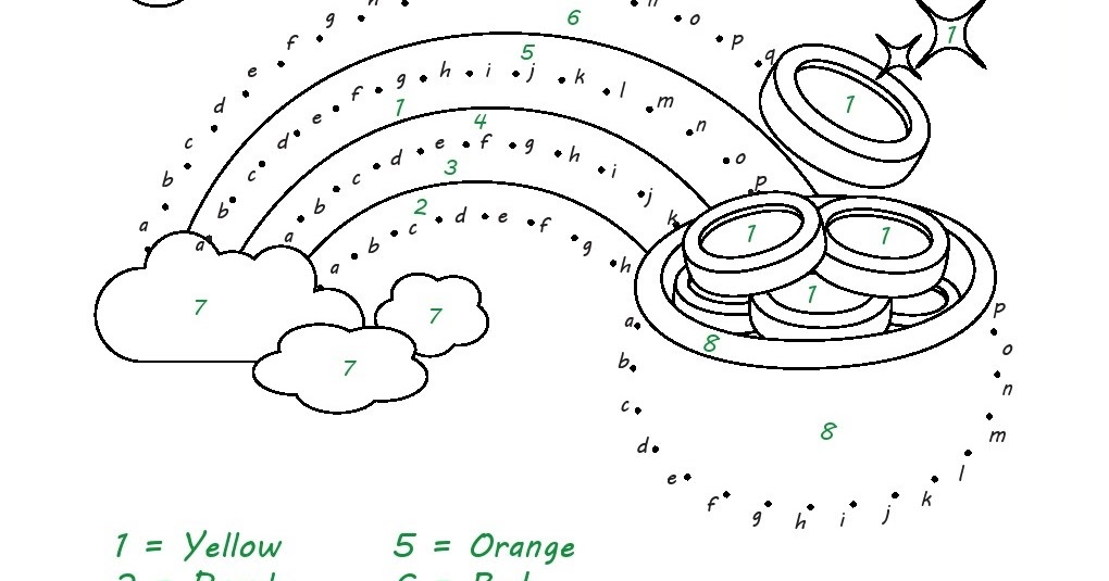 Kindergarten Worksheets: Printable Coloring Worksheets - Rainbow in the Sky