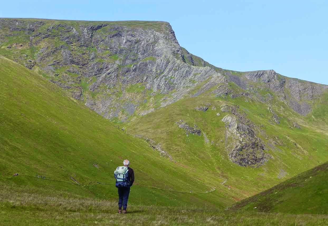 Alex and Bob`s Blue Sky Scotland Saddleback or Blencathra. Sharp Edge Traverse. Lake District.