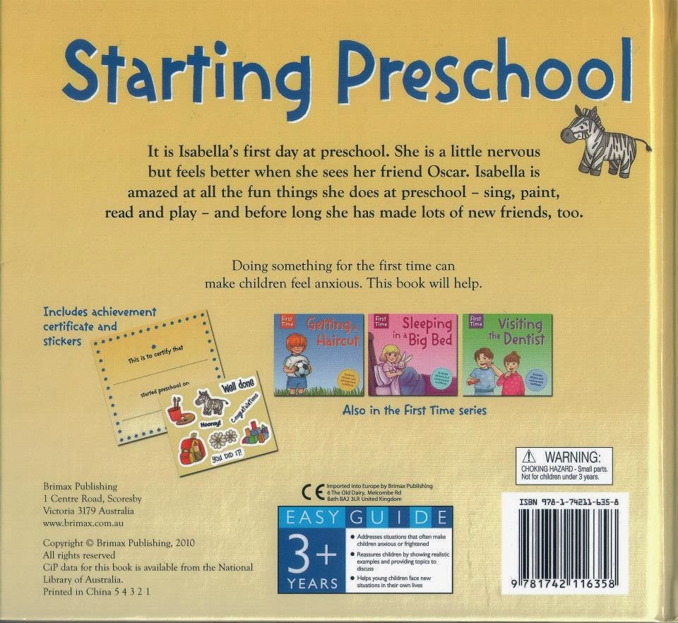 Book Starting Preschool (Hardcover) NINOS SHOP