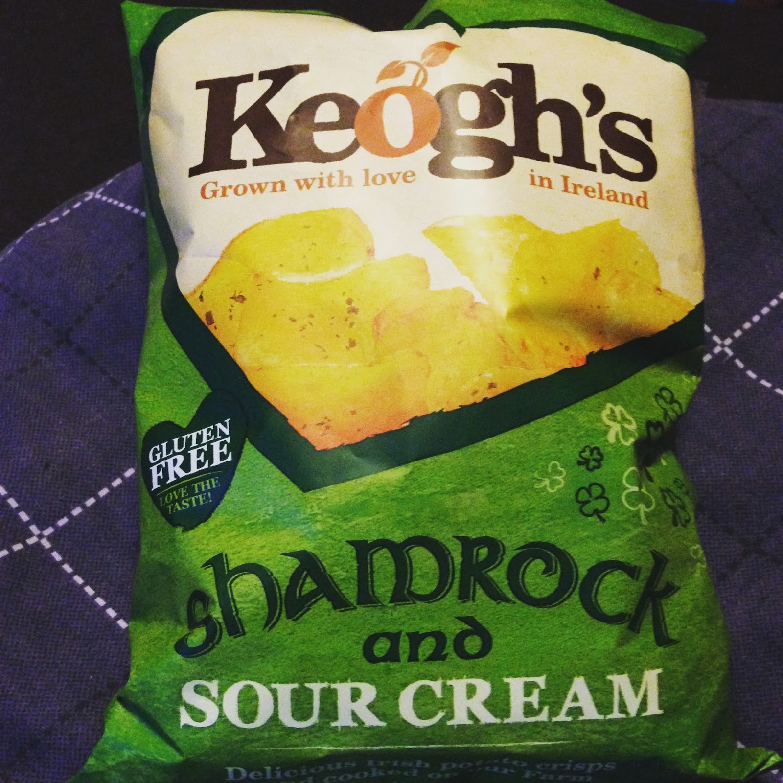 Angie Cupcake Reviews Keogh's Shamrock and Sour Cream Crisps!