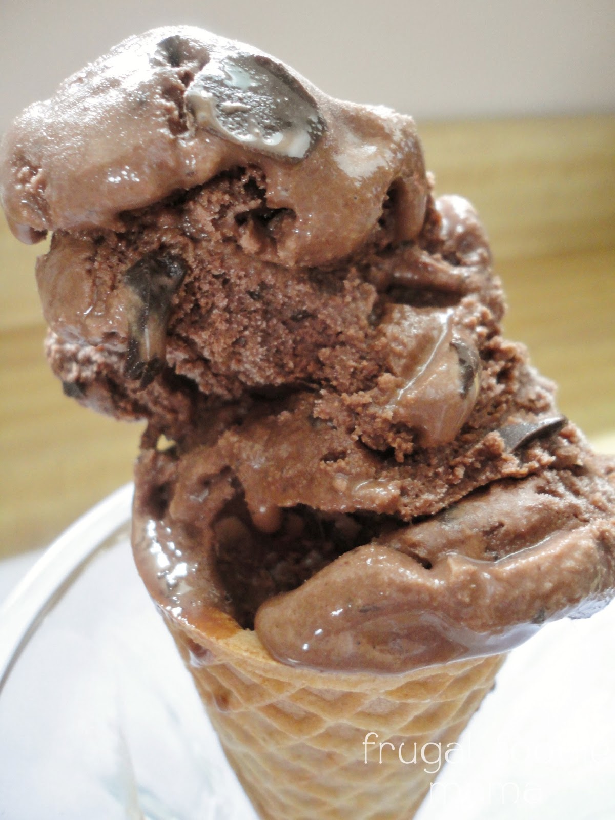 Frugal Foodie Mama Double Dark Chocolate Chunk Ice Cream {Get Your Chef On}