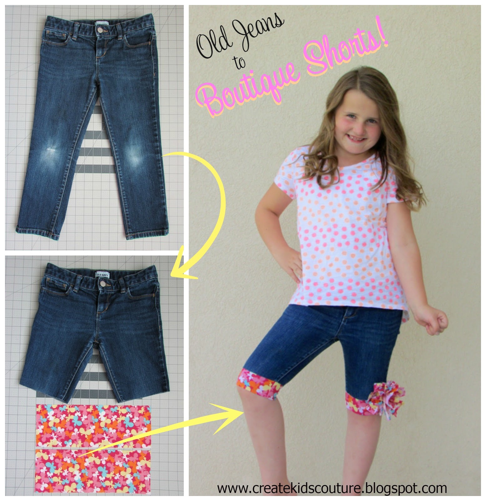 Create Kids Couture: Upcycle Old Jeans into Boutique Shorts