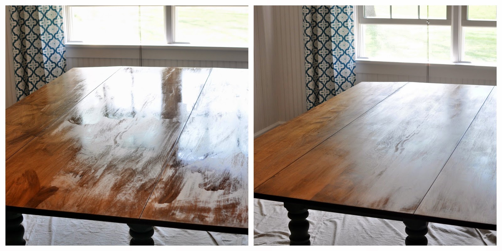 A Nurse And A Nerd Refinishing My Dining Room Table Staining and