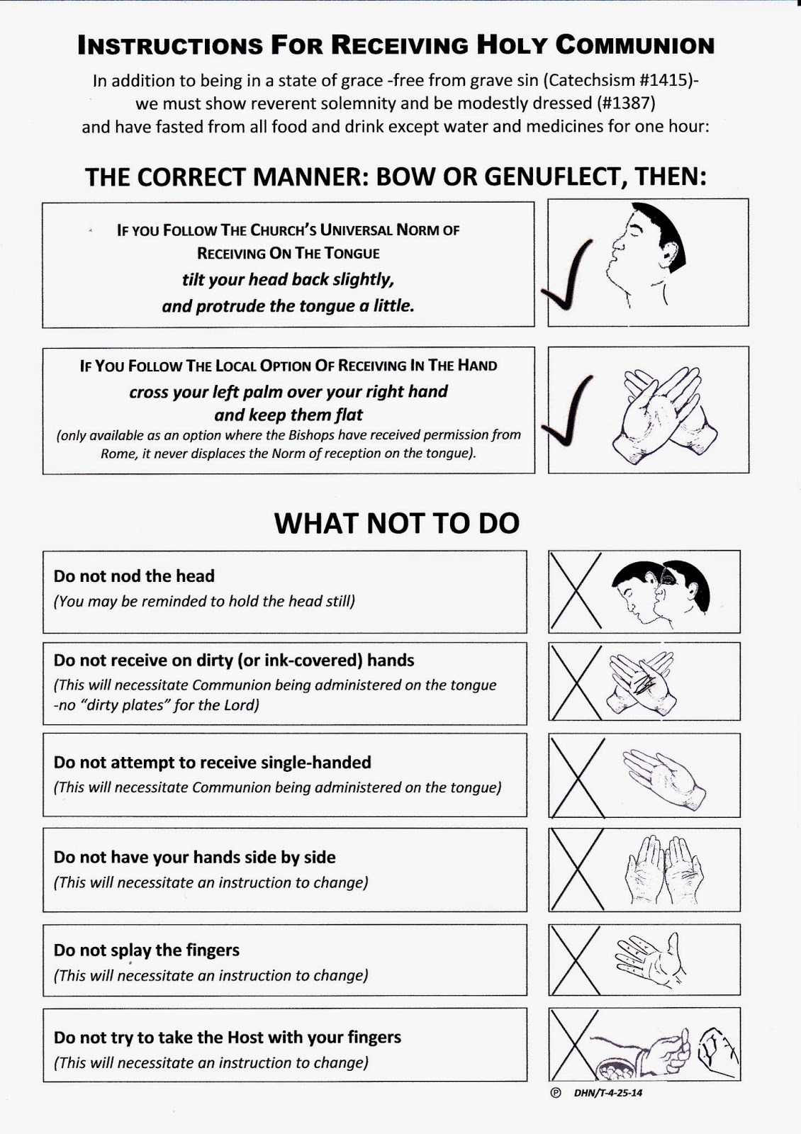 Catholic Collar And Tie Manners and Methods of Receiving Holy Communion