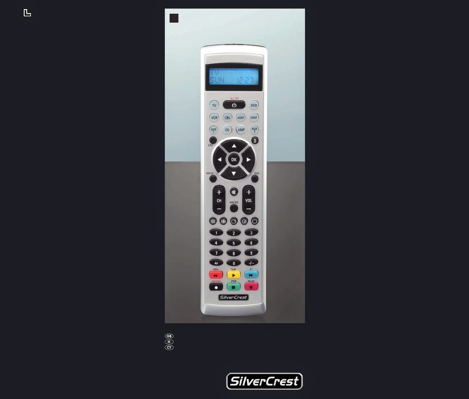 SILVERCREST RCH7S52 UNIVERSAL REMOTE CONTROL MANUAL