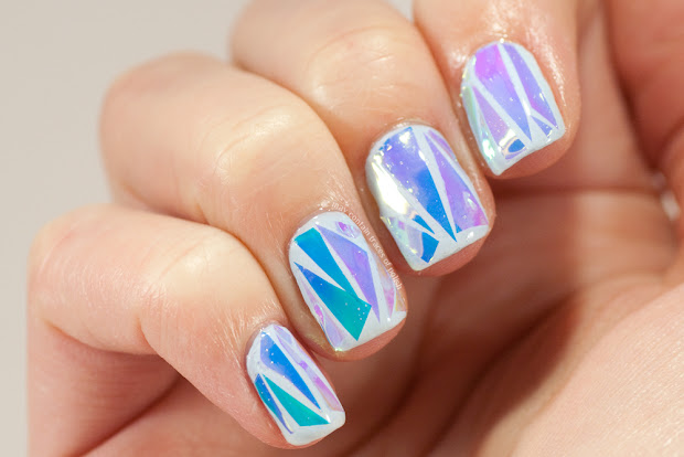shattered glass nail art