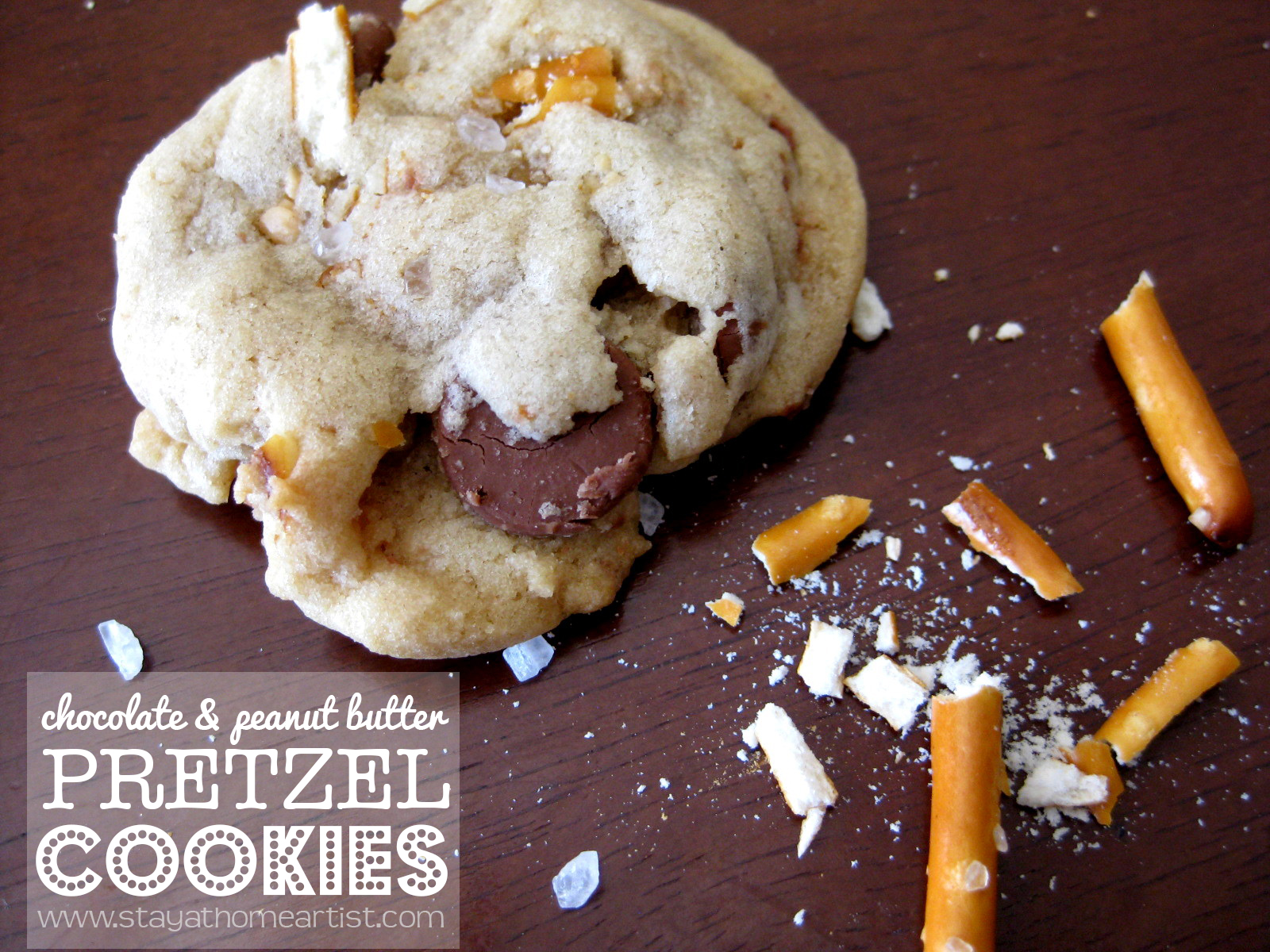 chocolate & peanut butter pretzel cookies...