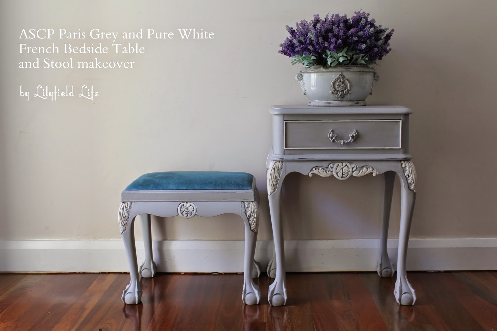 Lilyfield Life French Bedside table and stool makeover