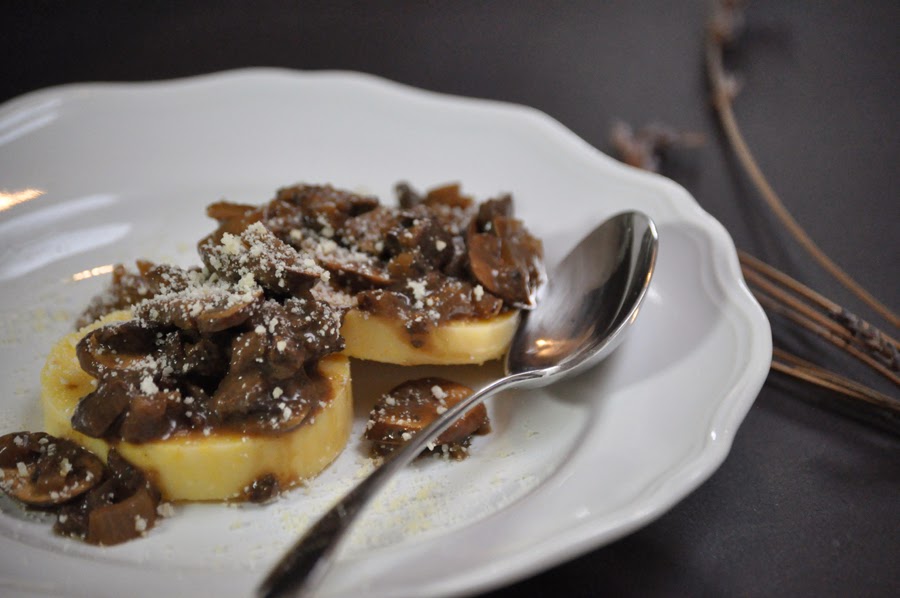 Stealth Cooking Quick Mushroom Sauce over Polenta