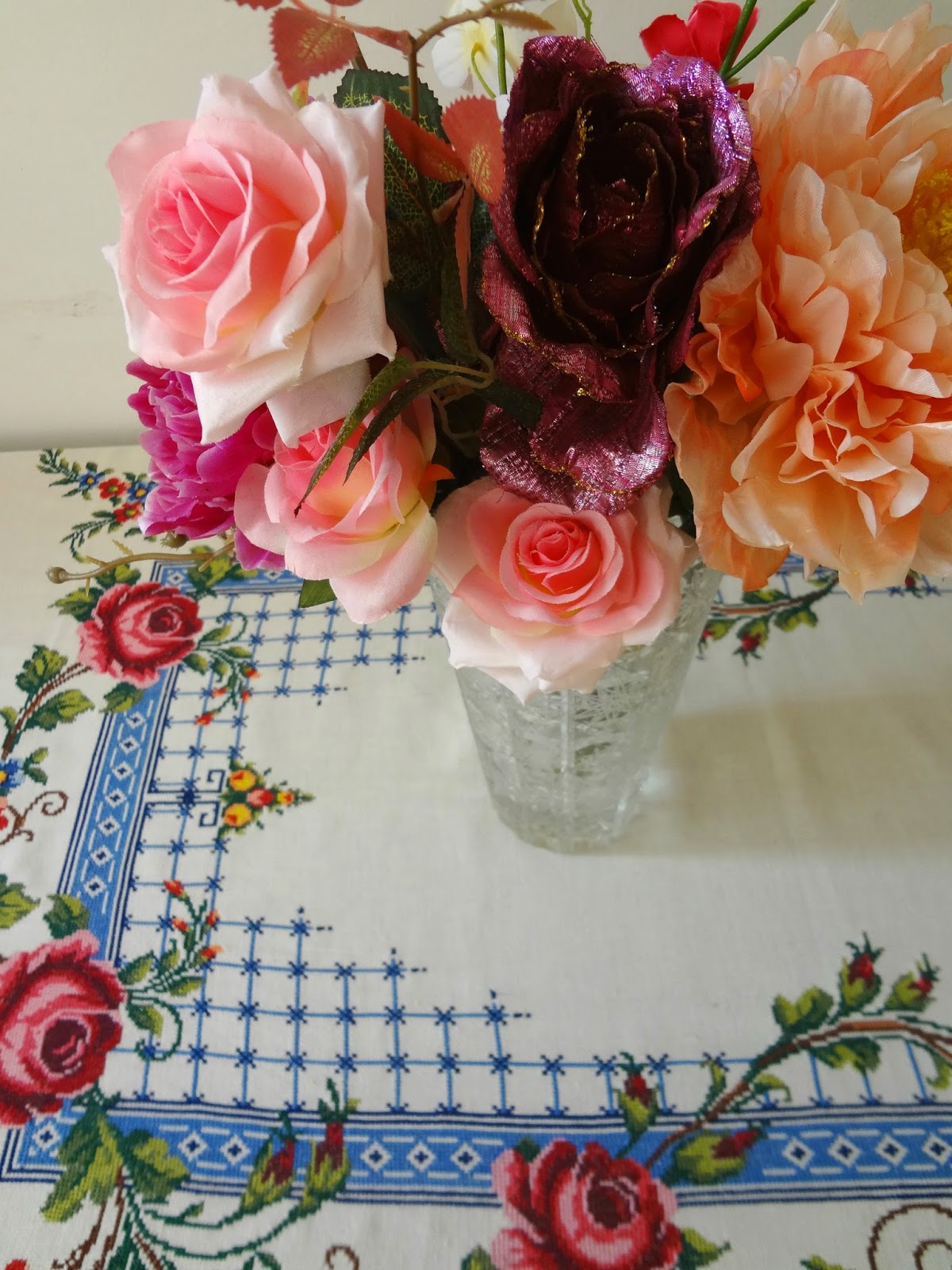 Little Treasures Vintage Embroidered Tablecloth