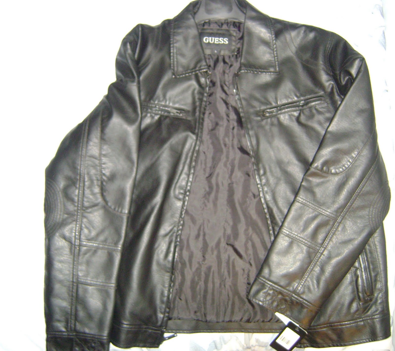 guess jaqueta de couro