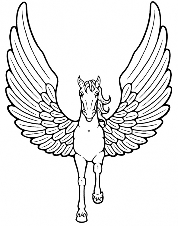6 The Unicorns With Wings Coloring Sheet