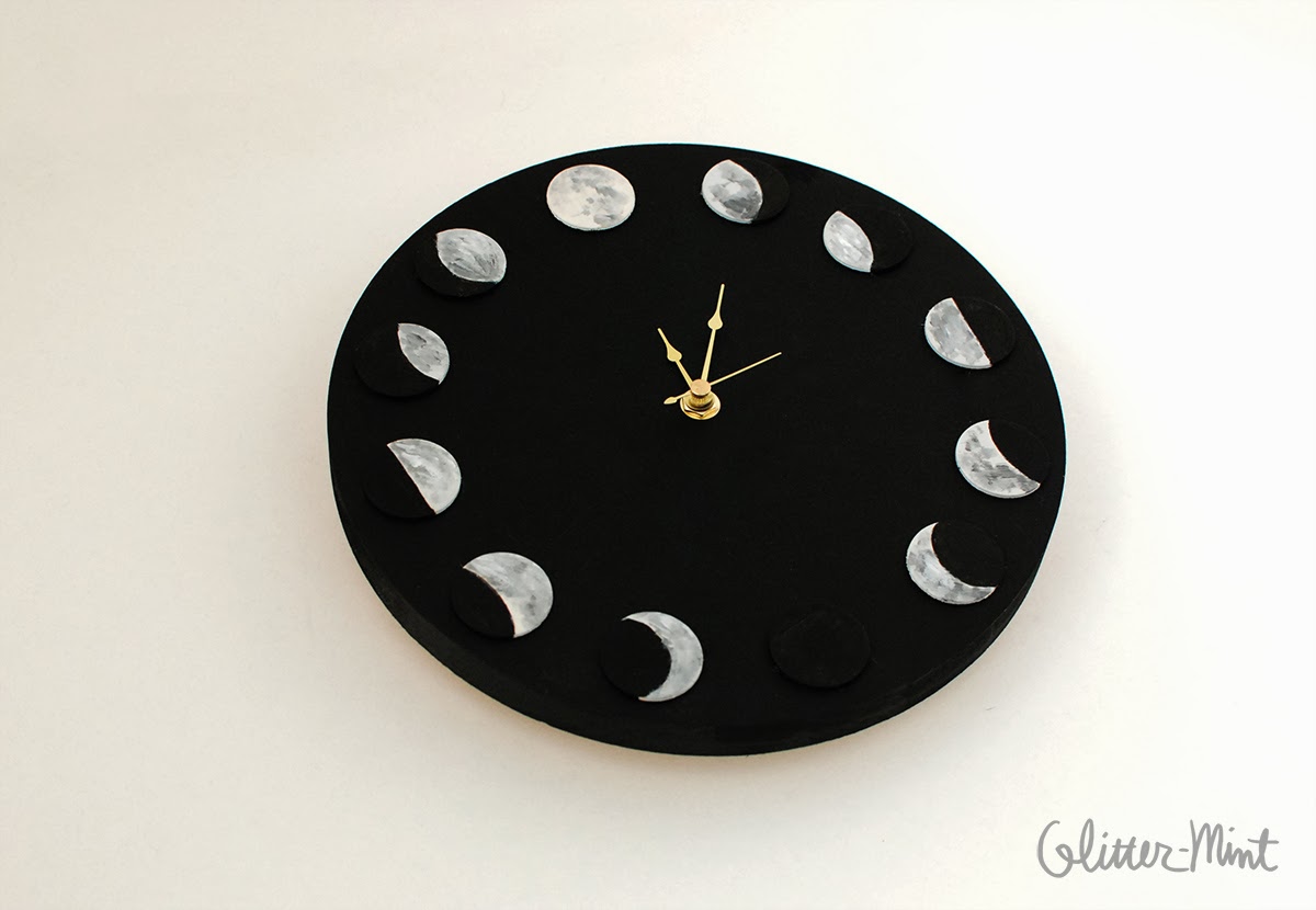 Glitter Mint DIY Moon Phase Wall Clock