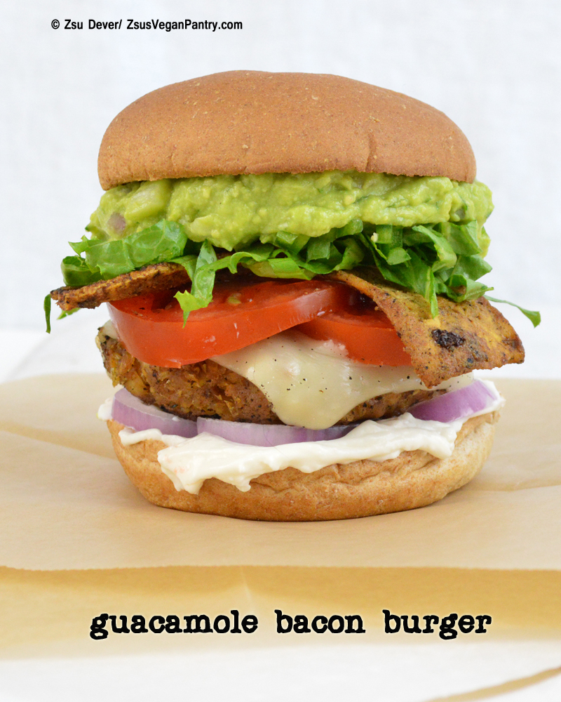 Zsu's Vegan Pantry veganmofo restaurant + guacamole bacon burger
