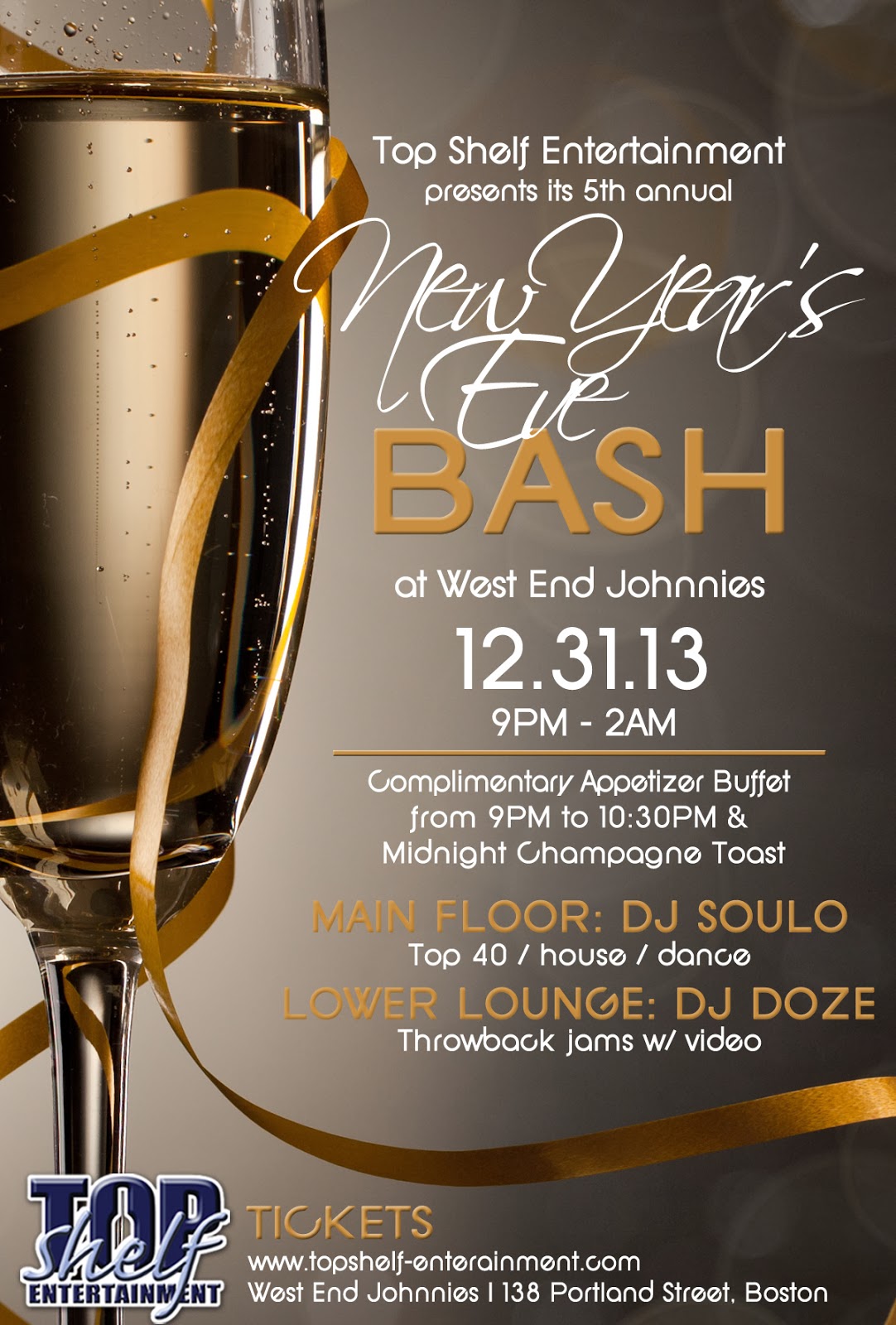 Top Shelf Entertainment! NYE 2014 West End Johnnies!