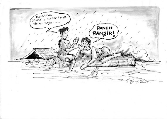 Gambar Mewarnai Bencana Alam Banjir