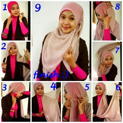 Foto cara memakai jilbab paris ala pipik