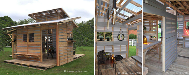 Casa sustentável de paletes de madeira