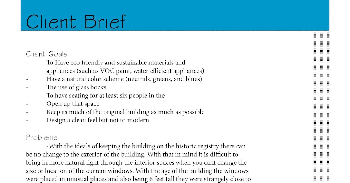 Michelle Hanna Interior Design Portfolio Client Brief