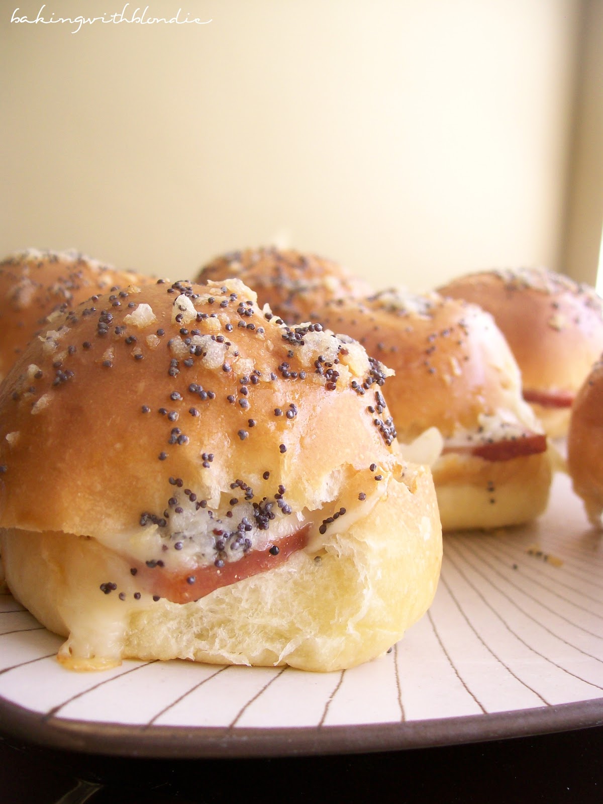 Ham and Swiss Sliders in Poppy Seed Sauce