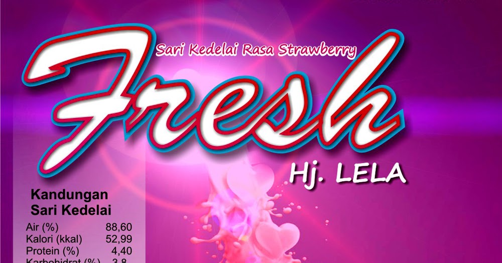 Desain Label Susu Kedelai Rasa Strawberry desain brosur