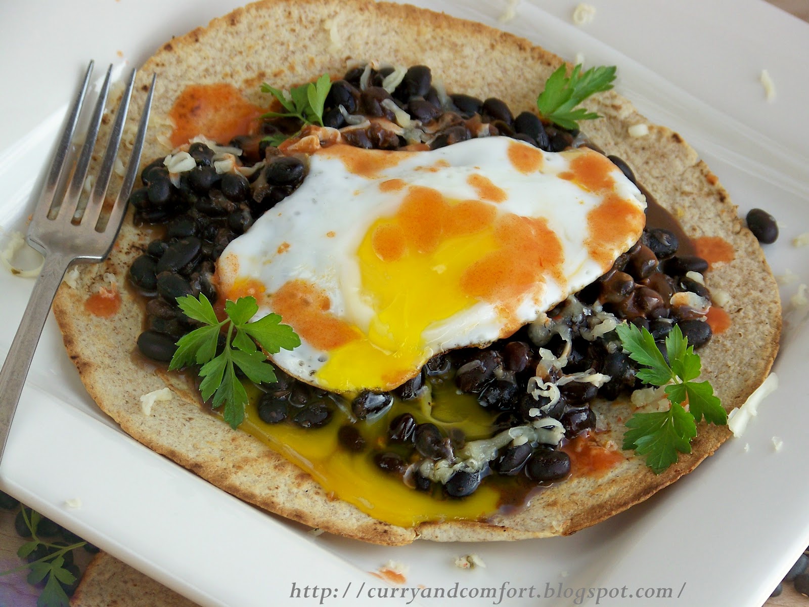Kitchen Simmer Mexican Style Black Beans and Huevos Rancheros