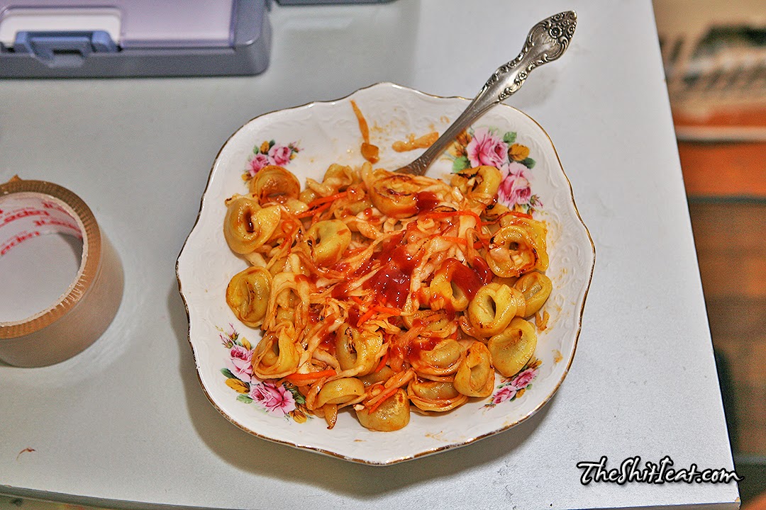 The Shit I Eat Fried Tortellini with Russian Sauerkraut and Ketchup