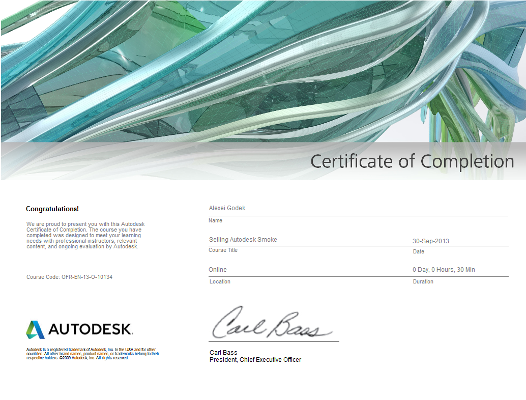 cerificate of completion