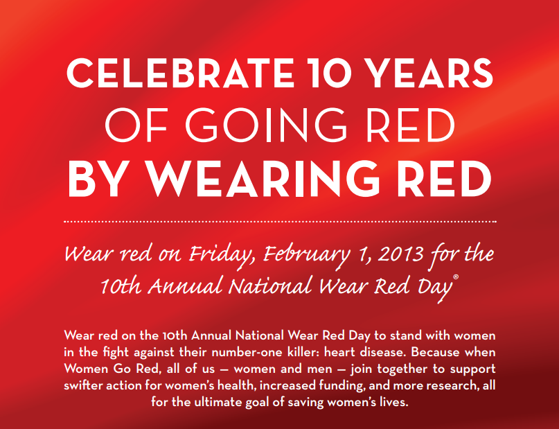 National Wear Red Day Go RED for Women!