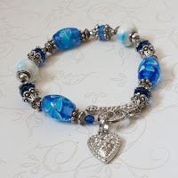 Sapphire Lampwork Bracelet by Beading Owl