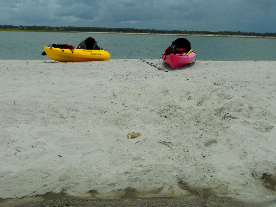 Go Outside Girl Kayaking the coast Topsail Island, NC