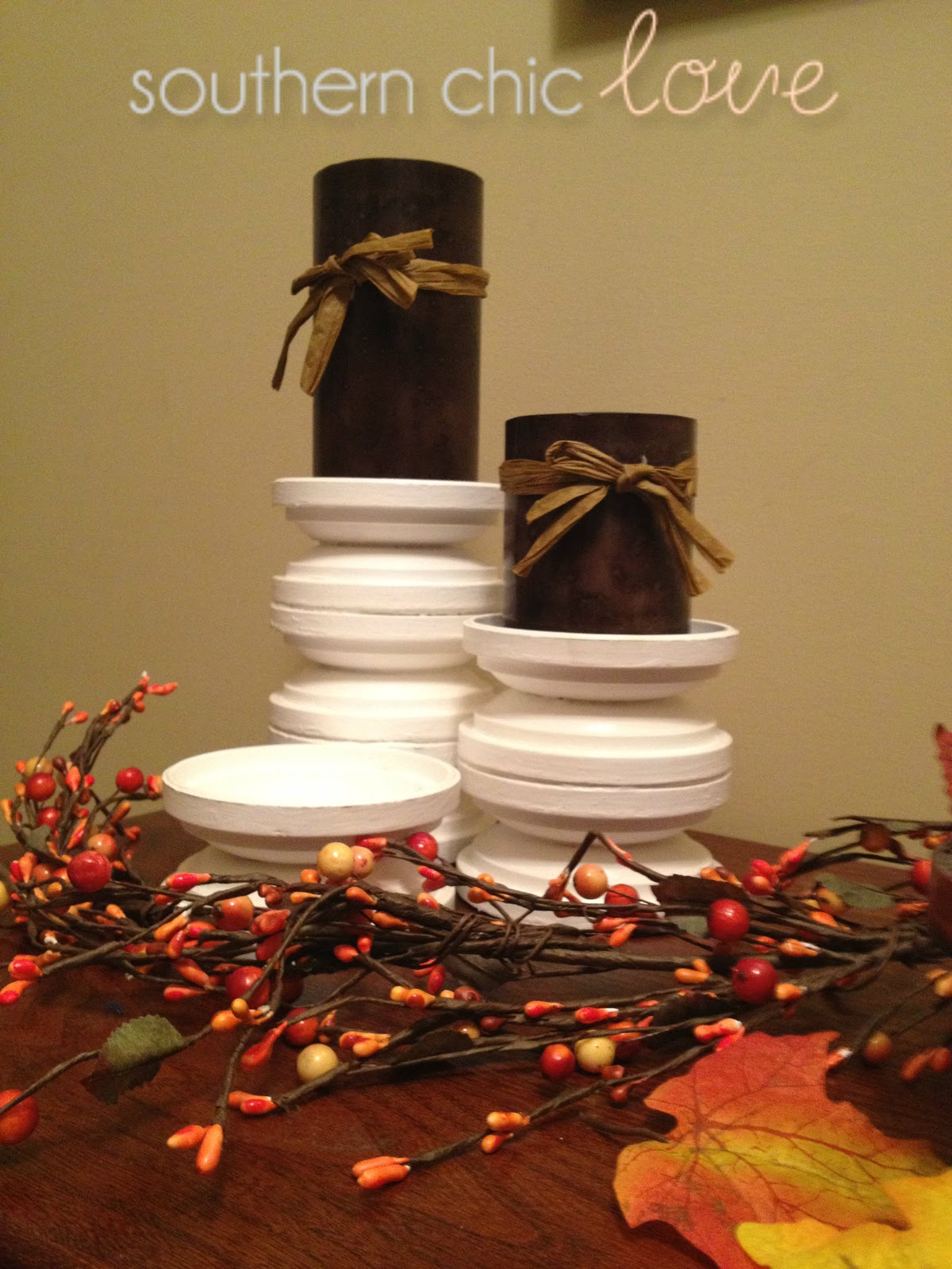 Southern Chic Love diy candle holders