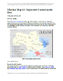 Updated map of control in Ukraine, as of April 16, 2014. Spotlight on control by separatists in the country's east, including armed takeovers and the claimed Donetsk People's Republic.