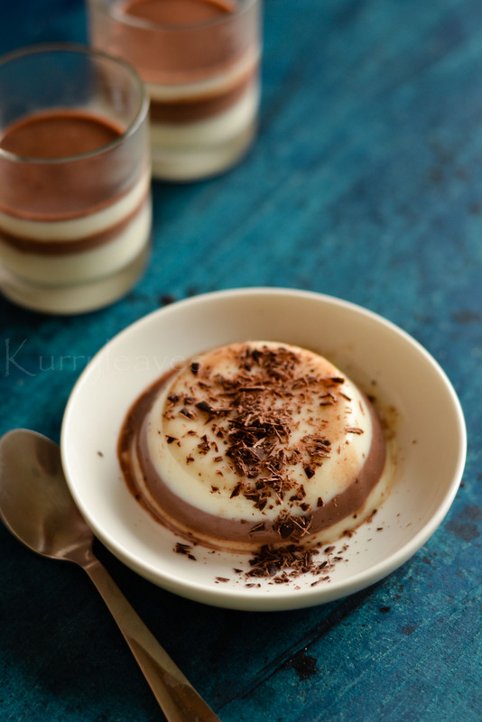 VANILLA AND CHOCOLATE LAYER PUDDING kurryleaves