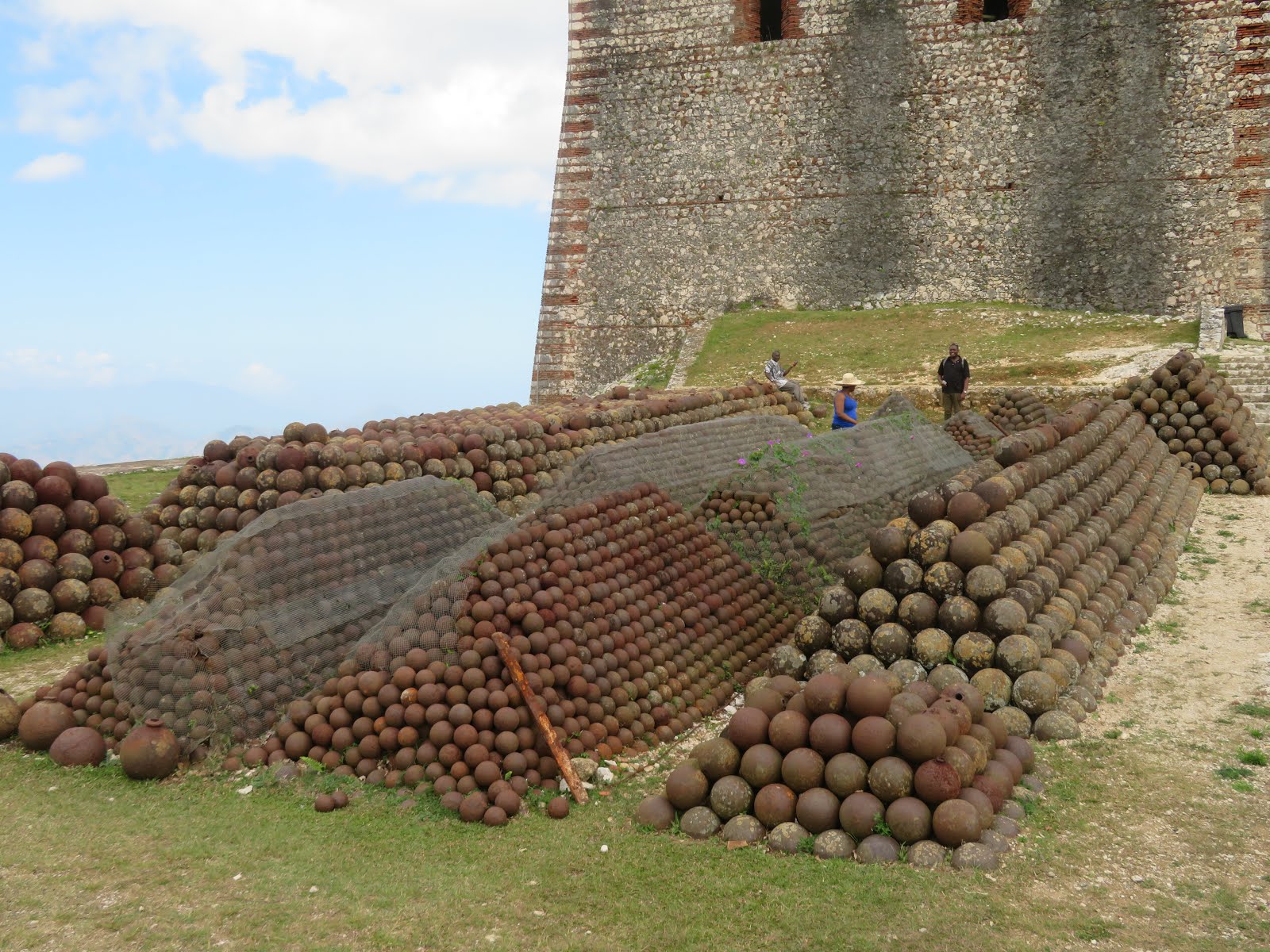 The impressive collection of cannonballs within the walls of The Citadel, in Haiti