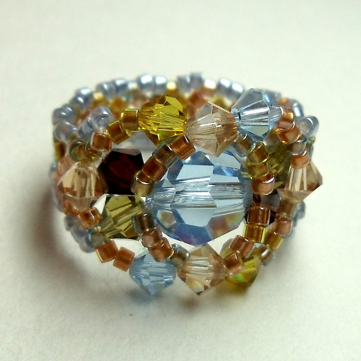 Bead Woven Crystal Rings