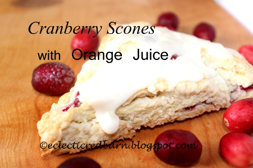 Eclectic Red Barn: Fresh Cranberry Scones with Orange Juice
