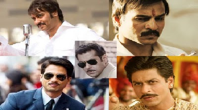 Ajay Devgan,Shahrukh khan,Sahid Kapoor, Salman Khan, Vivek Oberoy in moustache Ajay Devgan,Shahrukh khan,Sahid Kapoor, Salman Khan, Vivek Oberoy in moustache
