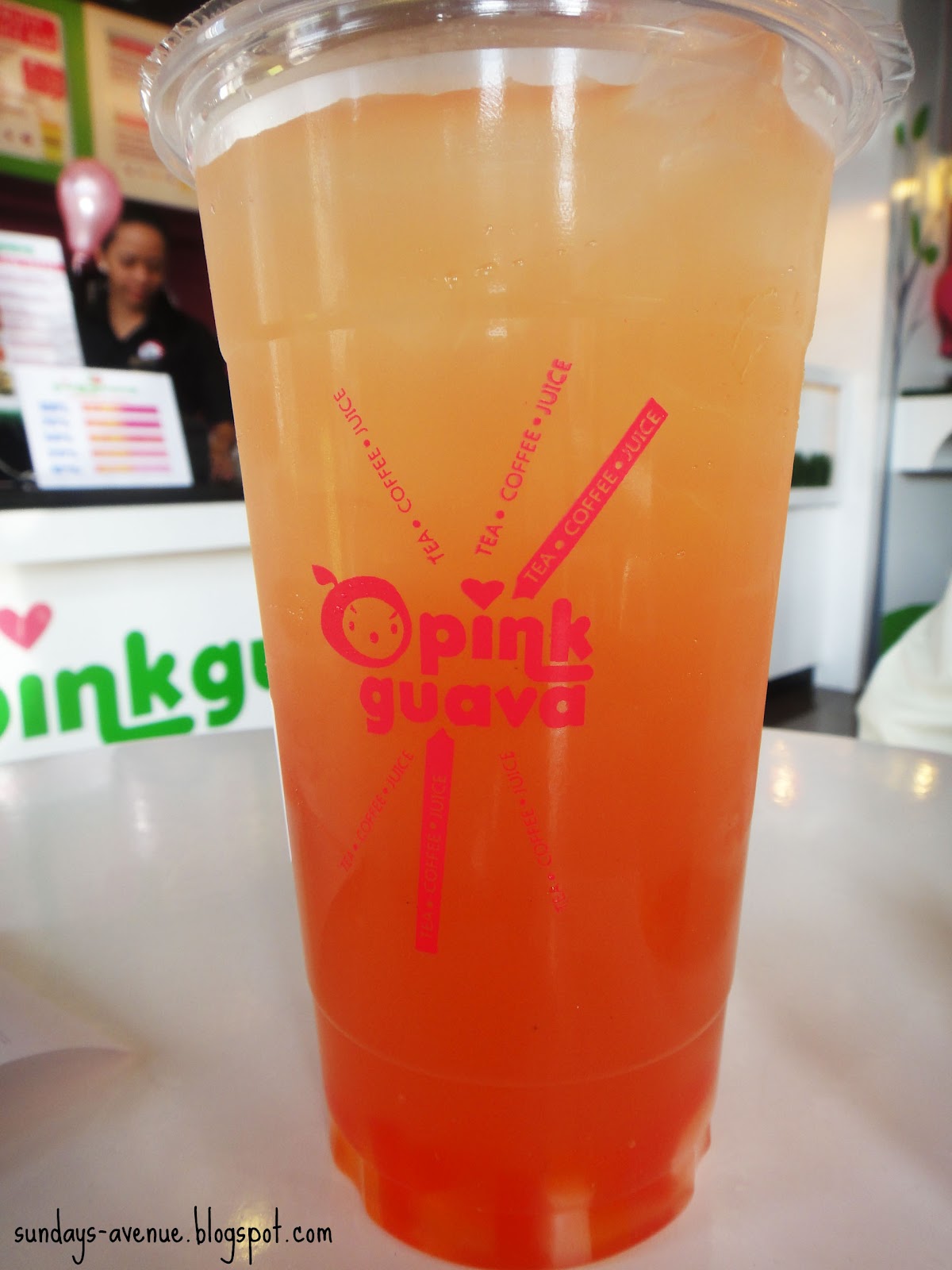 Sunday's Avenue Pink Guava Tea + Coffee + Juice