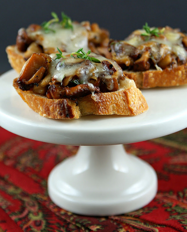 Authentic Suburban Gourmet Chanterelle and Shitake Mushroom Crostini