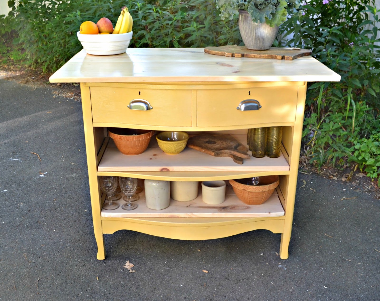 Heir and Space: Antique Dresser Turned Kitchen Island