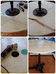 ซ่อม Table top ที่แตกหัก ใช้เรซิ่น ใยแก้ว ให้ความแข็งแรง รับน้ำหนัก ได้ดี