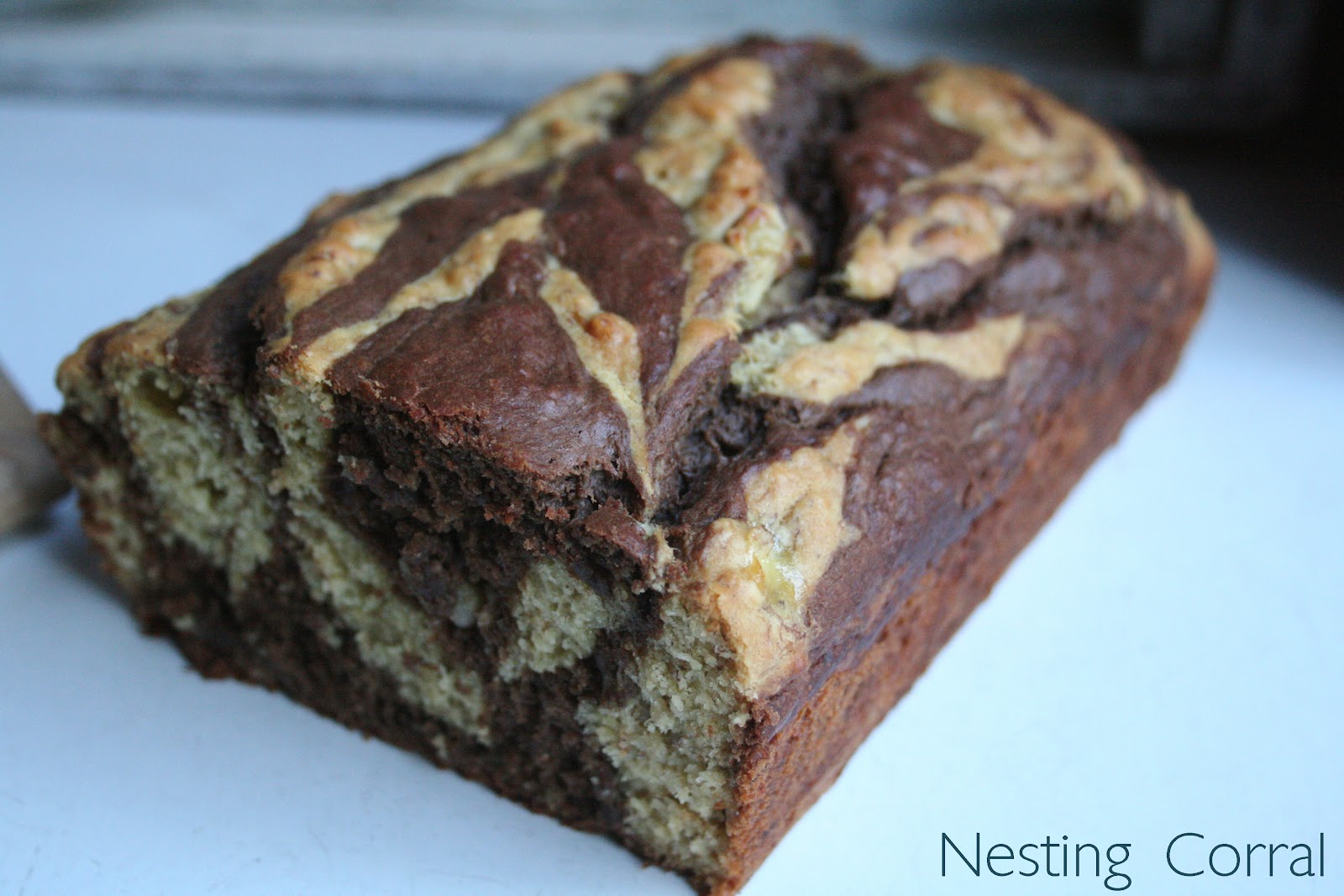 The Nesting Corral Chocolate Marbled Banana Bread
