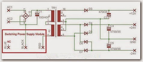 Koleksi Skema Rangkaian Artikel Elektronika Power Supply Switching Gacun Untuk Power Amplifier