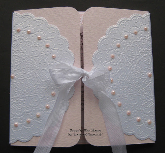 pamscrafts Embossed & Die Cut Gatefold card.