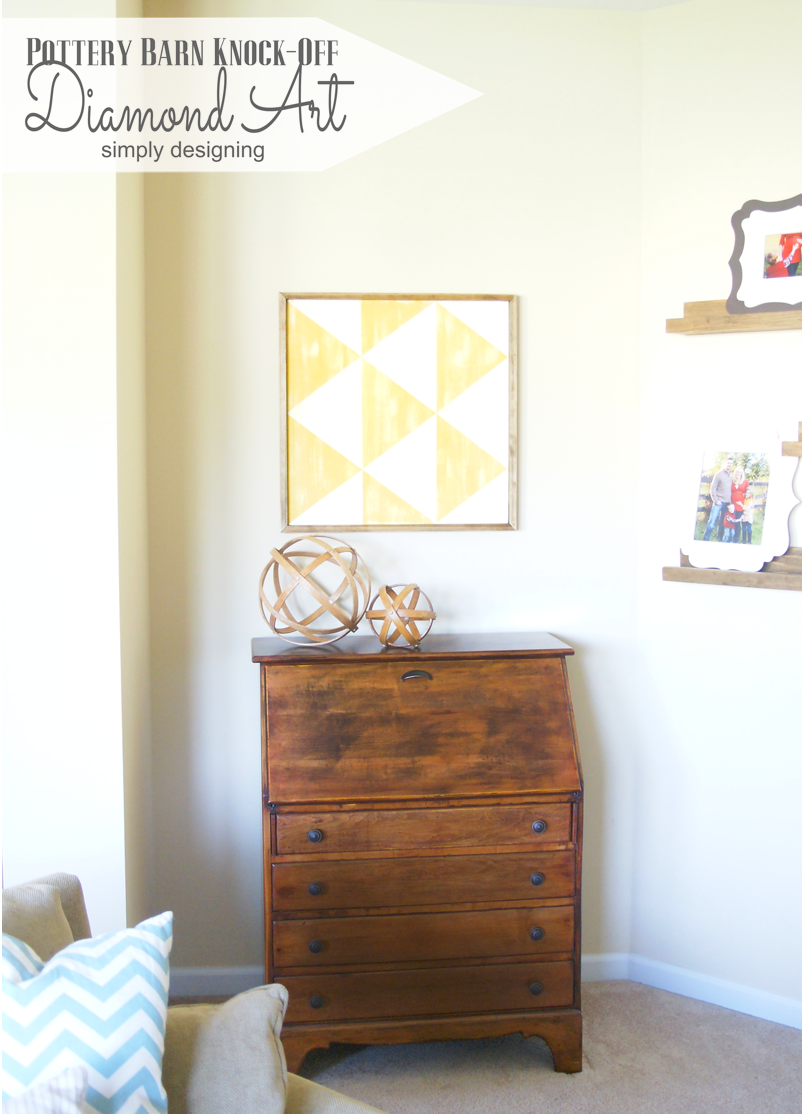 Knock-Off Diamond Art | you'll be amazed at how simple this is to recreate for a fraction of the cost!  Come and check it out, and pin for later!  | #knockoff #knockoffdecor #wallart #homedecor #pbknockoff